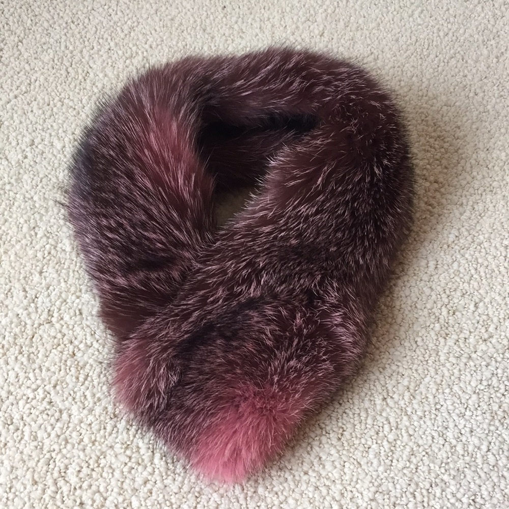 Pink Fox Fur Headband/Collar